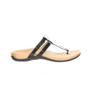 Vionic Womens Elvia Black T-Strap Sandals Size 7 Wide